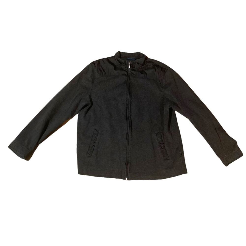 Perry Ellis Men's Lightweight Jacket Full Zip Casual Black Gray Size XL